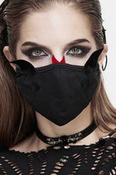Masque ajustable décoratif pour femmes avec ailes de petit diable punk noir